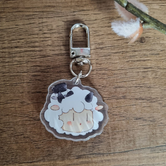 Schlüsselanhänger Schäfchen Weiss