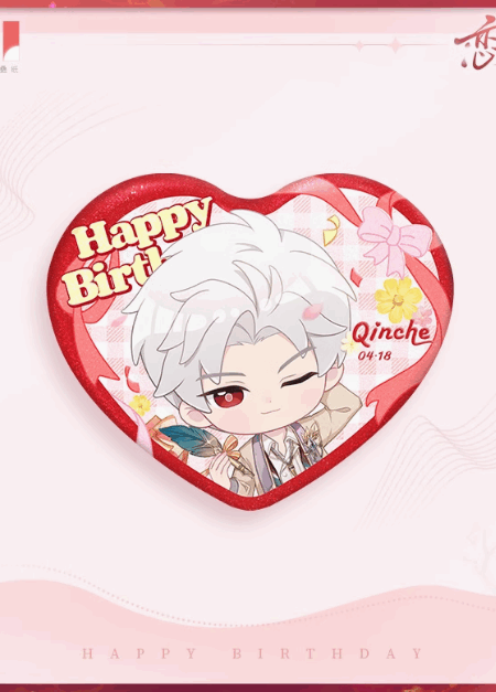 Love & Deepspace Birthday Edition Sylus - Chibi-Button mit Glitter-Effekt